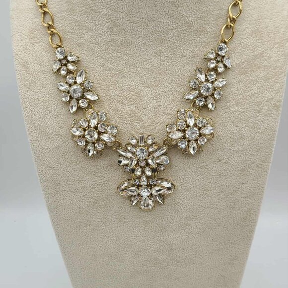J Crew Gold Tone Crystal Statement Necklace NWT!  NEW!  Stunning - Picture 10 of 10